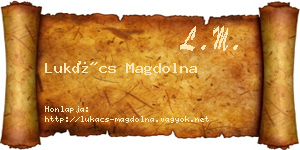 Lukács Magdolna névjegykártya